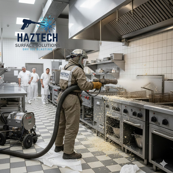 DRY ICE BLASTING A COMMERCIAL KITCHEN