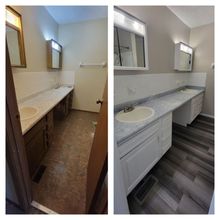 Before and after small bathroom renovation