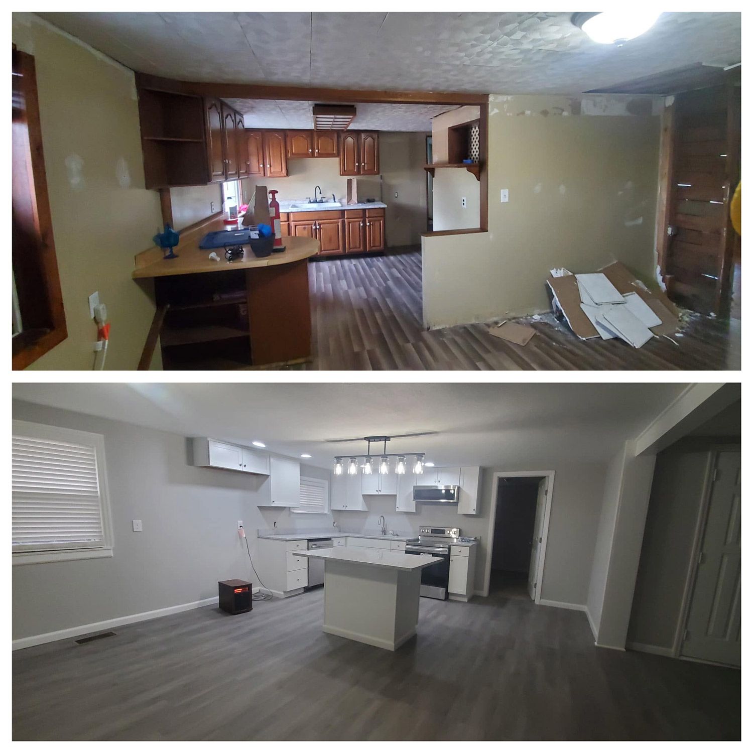 Before and after kitchen renovation