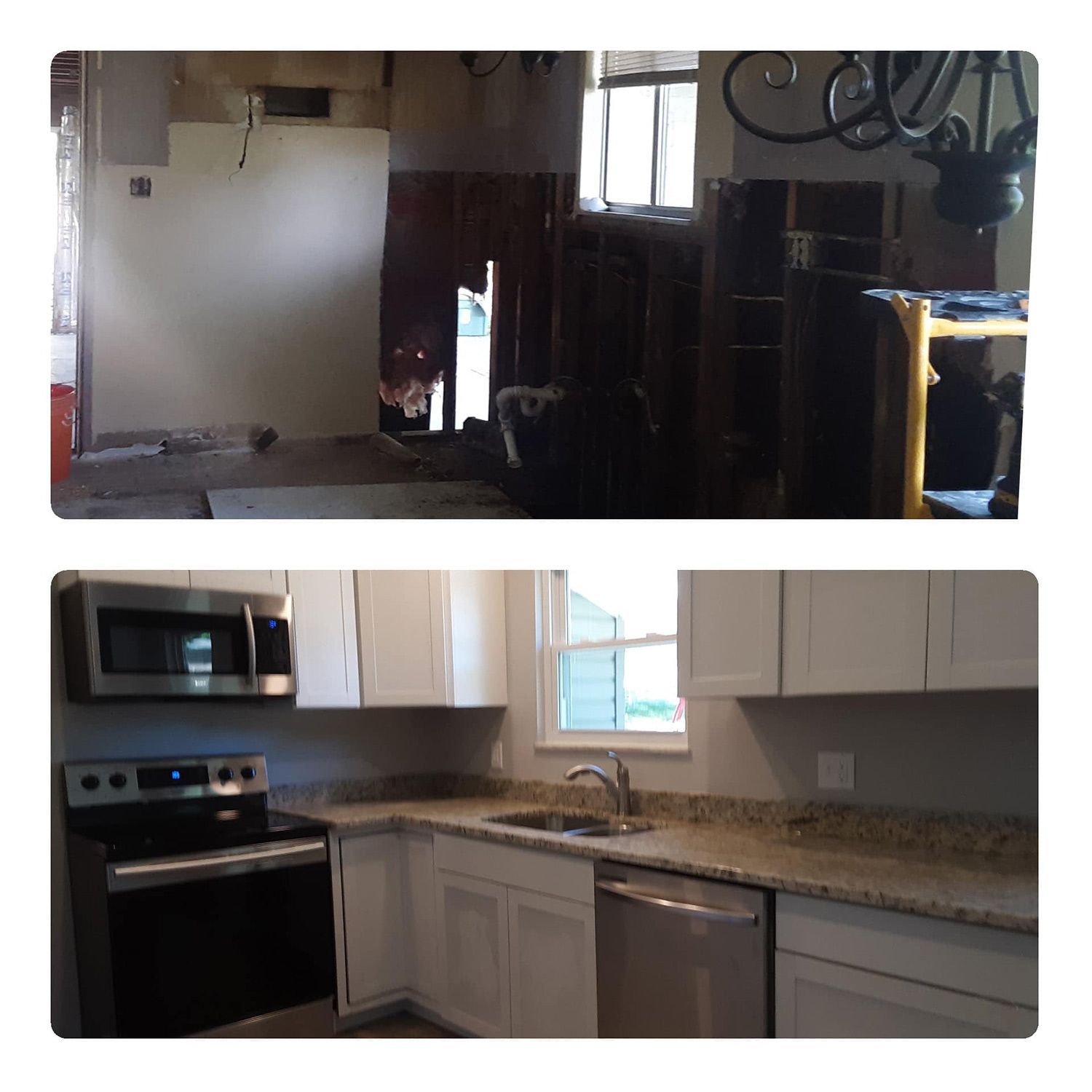 Before and after kitchen remodeling