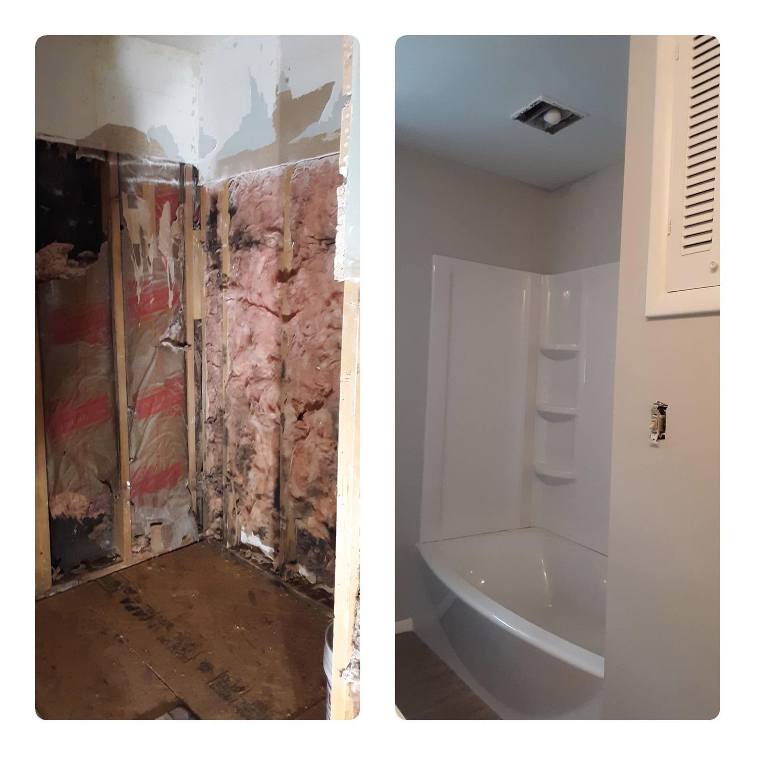 Before and after bathroom renovation
