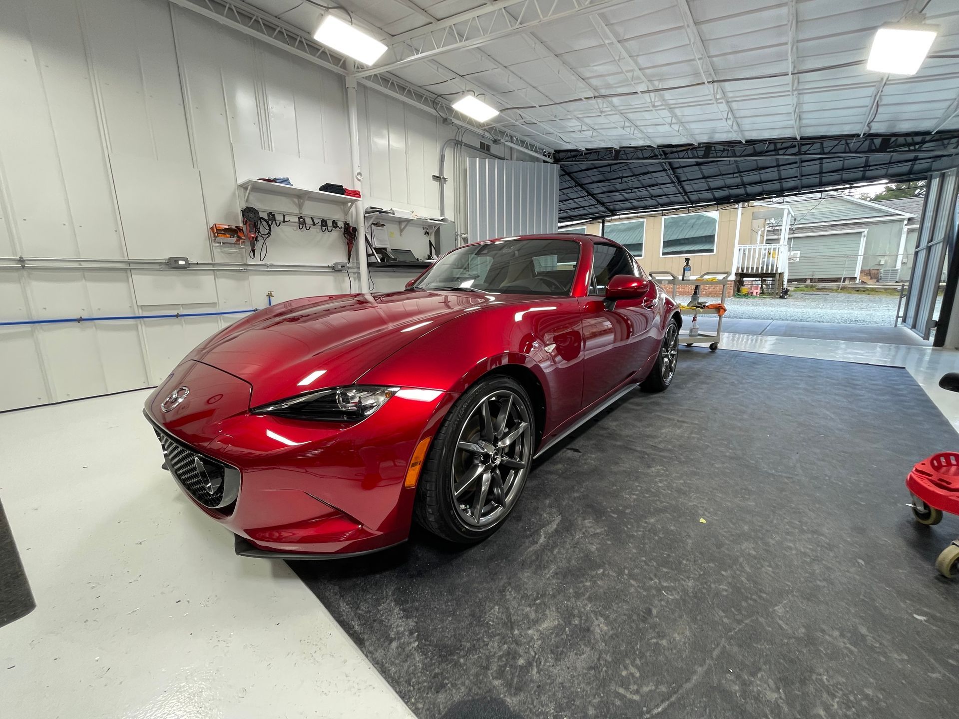 Ceramic coating in Durham NC applied to a vehicle’s paint for enhanced protection from UV rays.
