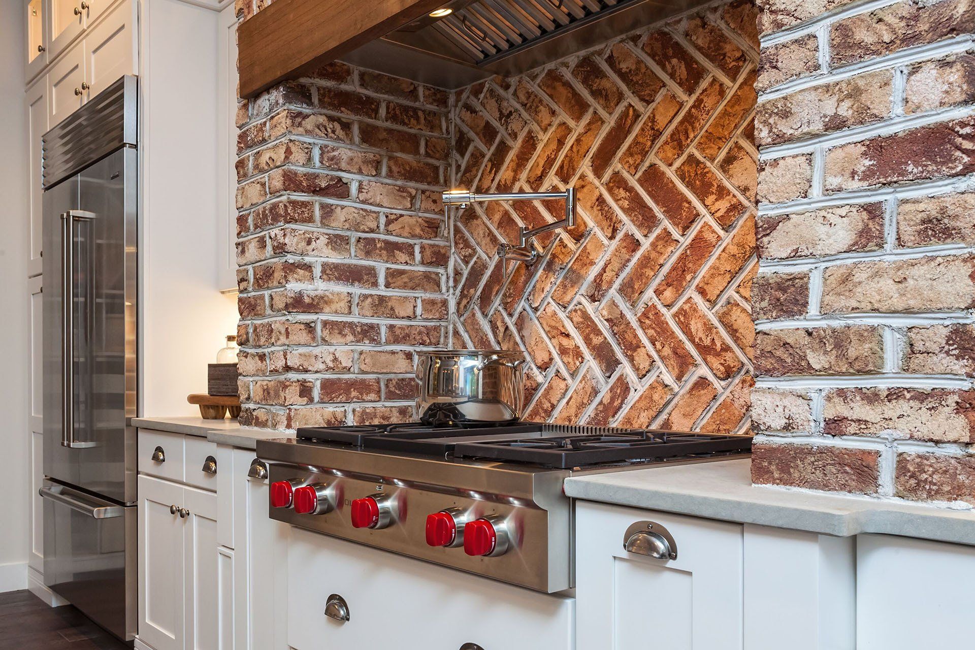 Kitchen with Brick Backsplash — Glen Allen, VA — Le Gault Homes