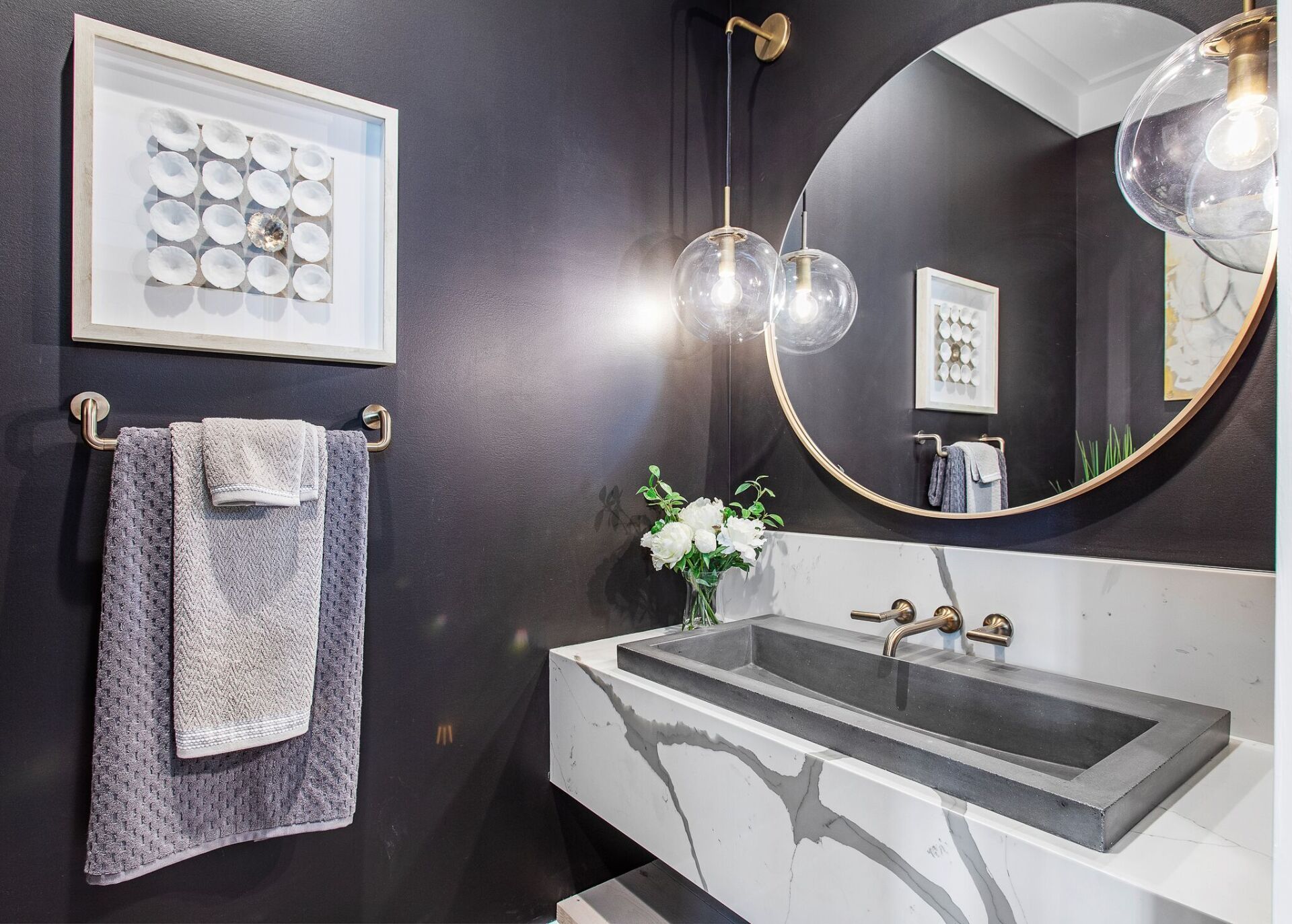 Big Round Bathroom Mirror — Glen Allen, VA — Le Gault Homes