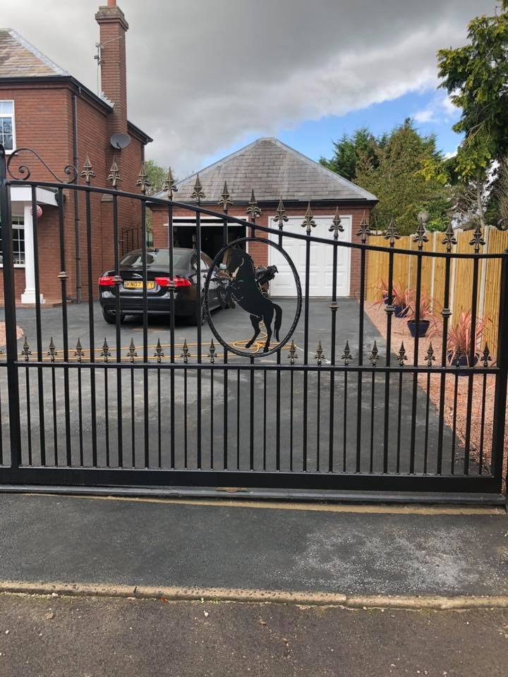 Gates with a cowboy motif