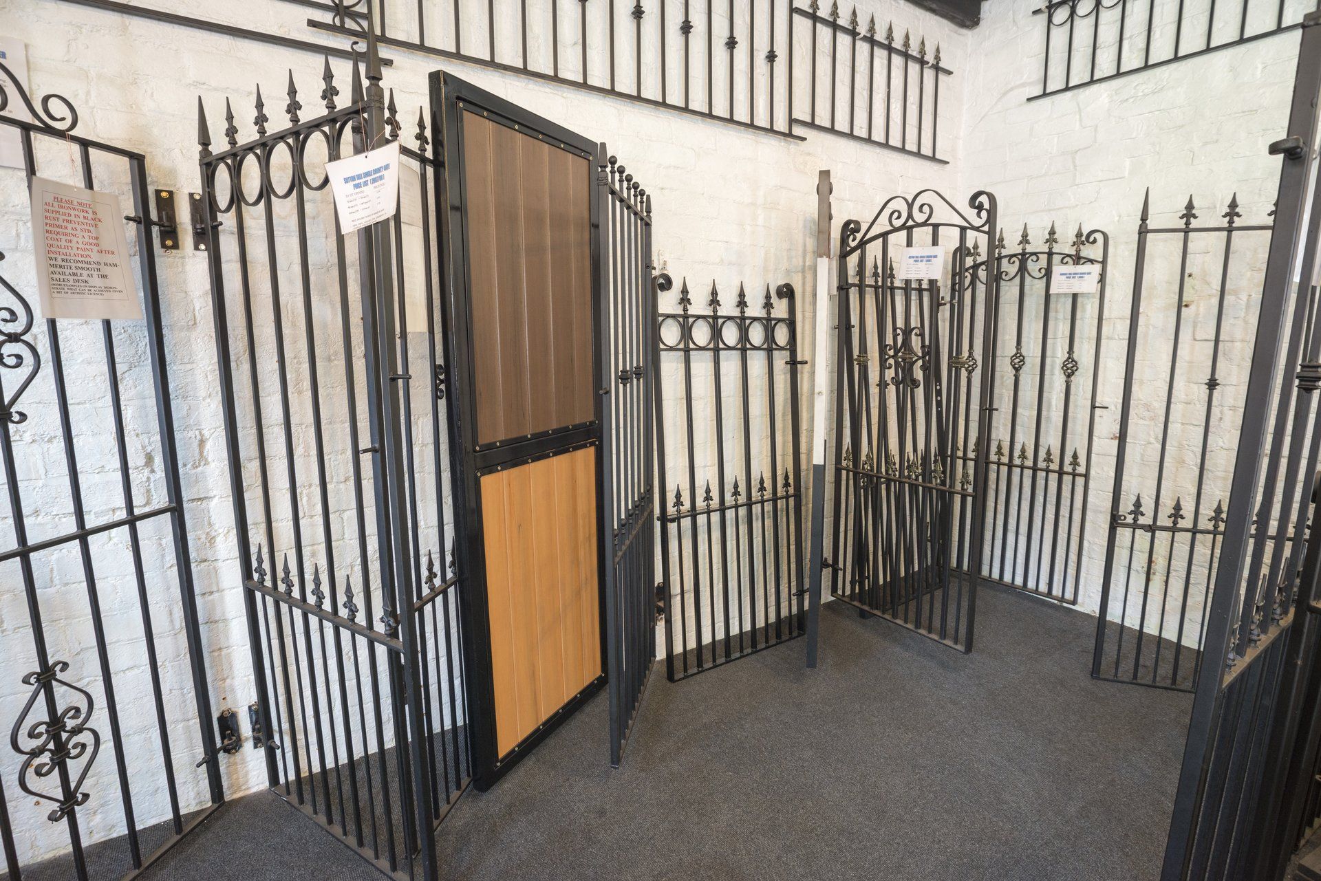 Gates in the showroom