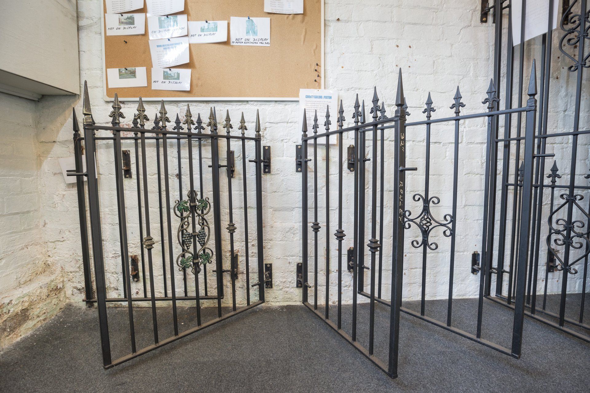 Gates in the showroom