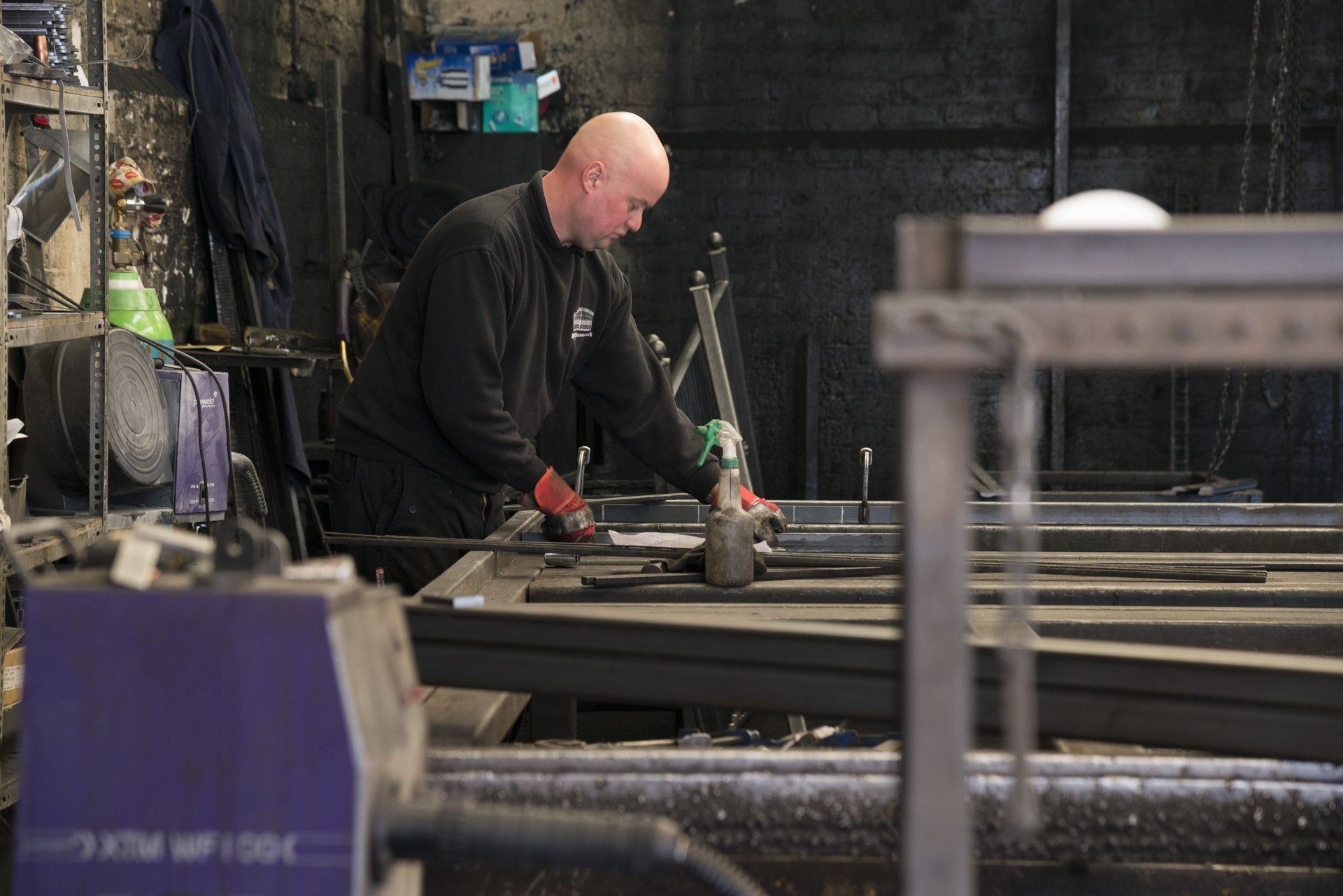Man making metalwork