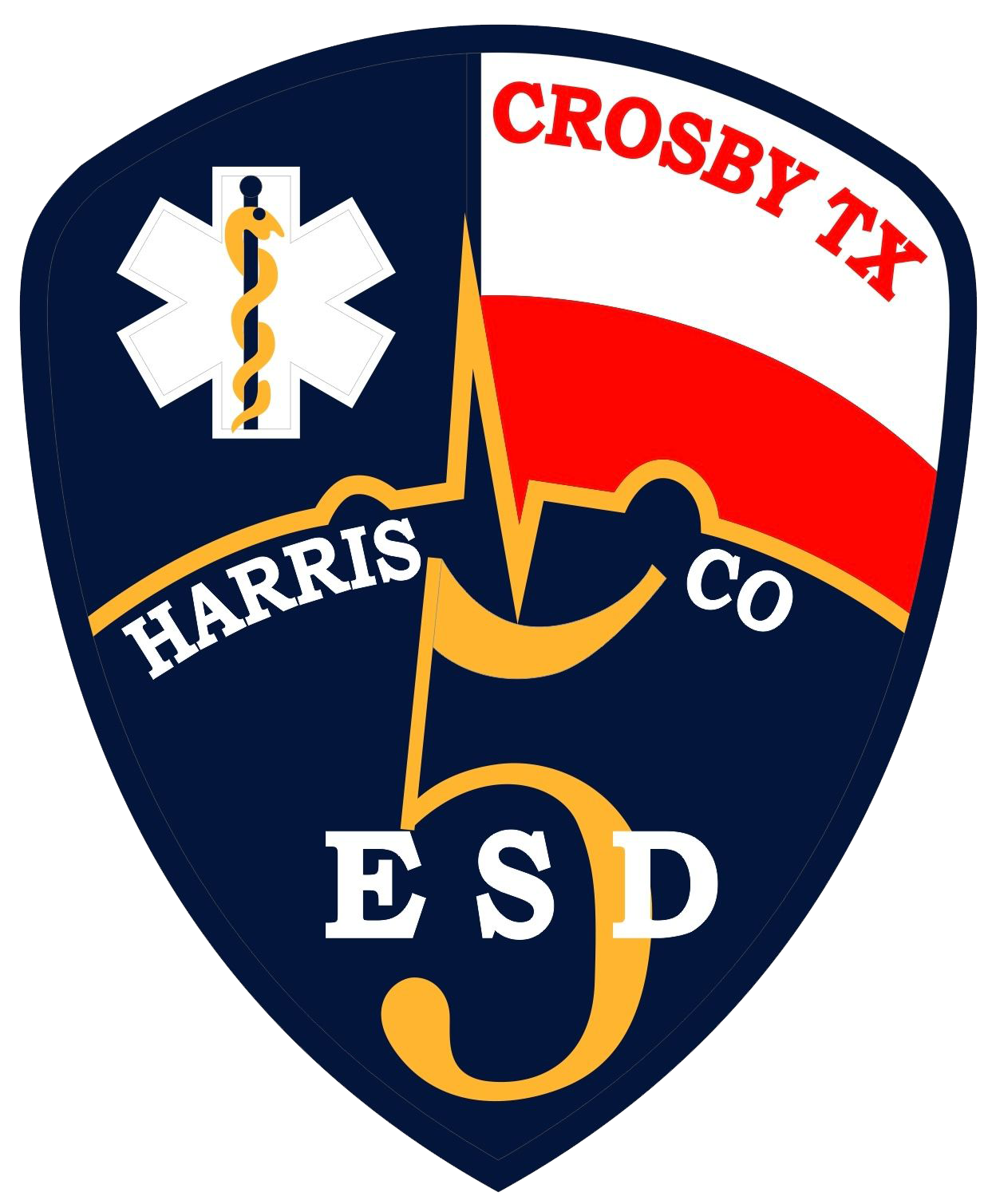 A logo for Harris Co. ESD in Crosby tx
