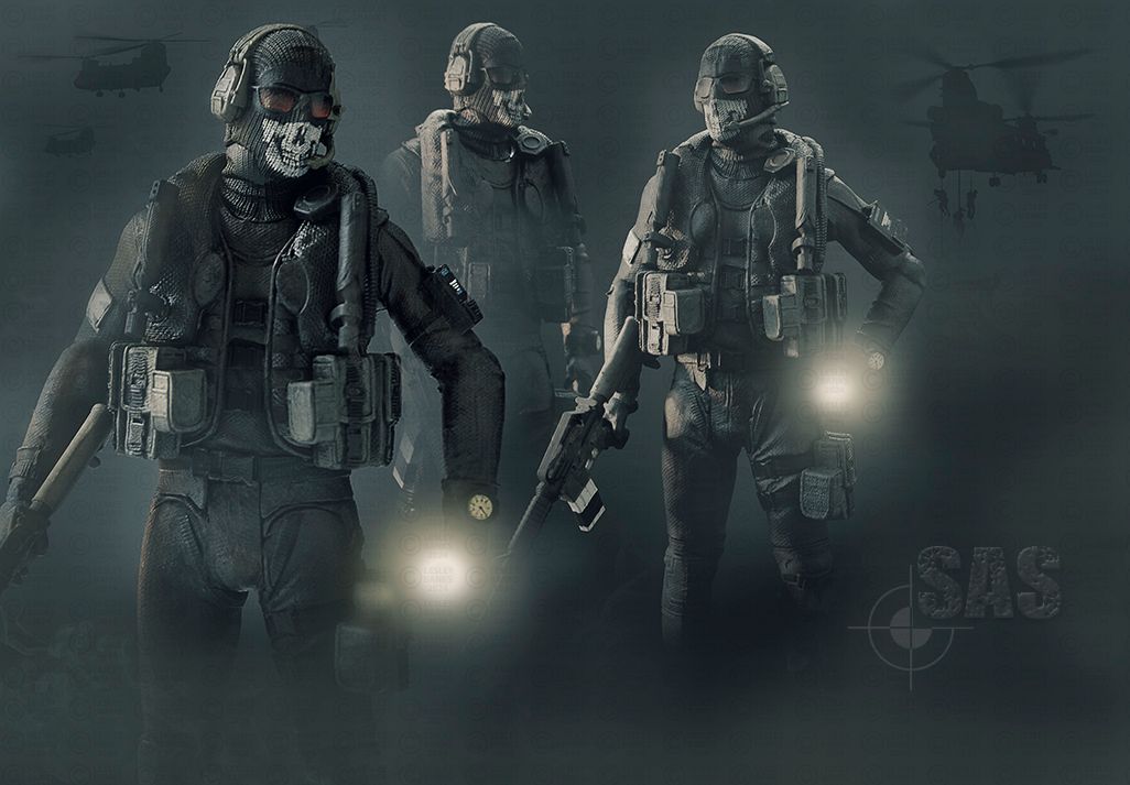Three Black Ops soldiers composite artwork.
