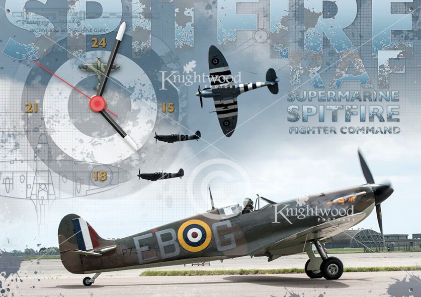 Spitfire getting ready to fly clock design.