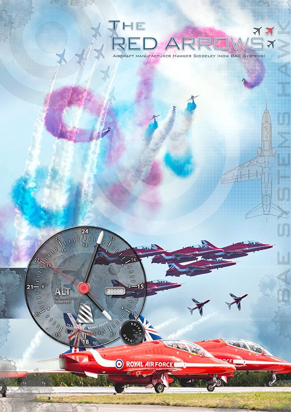 Red Arrows Wall Clock