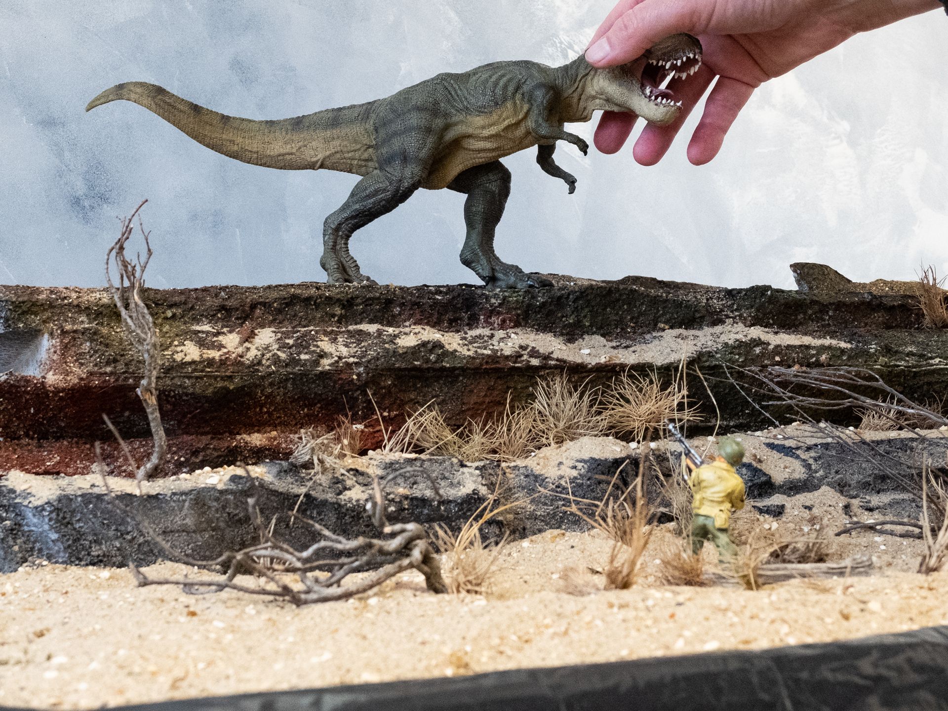 Mysterious Island studio build for a Dinosaur clock design.