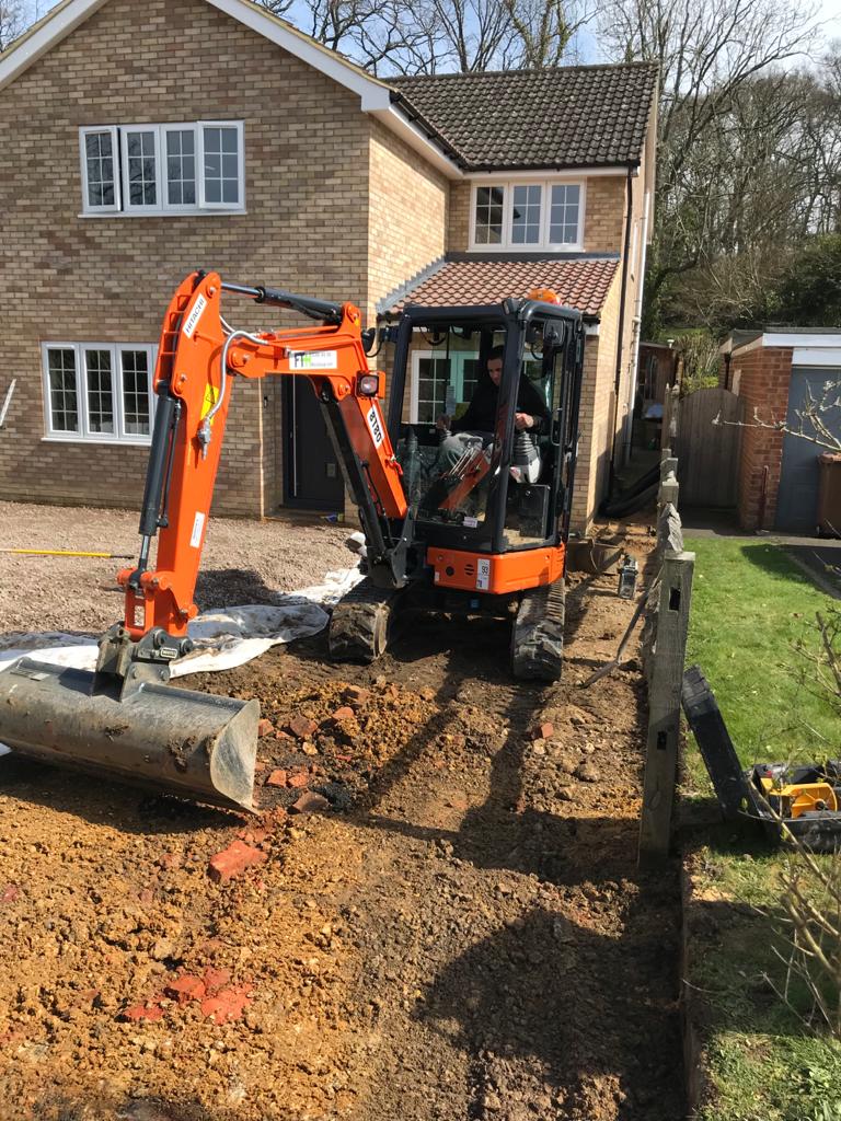 home driveway work with jcb