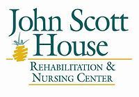 Logo for John Scott House Rehabilitation & Nursing Center with a pineapple and green and gold text.