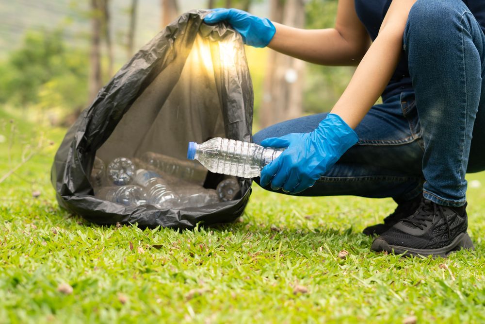 A Person Is Holding A Bucket Of Cleaning Supplies On A Wooden Table — AGB Cleaning In Bentley Park, QLD