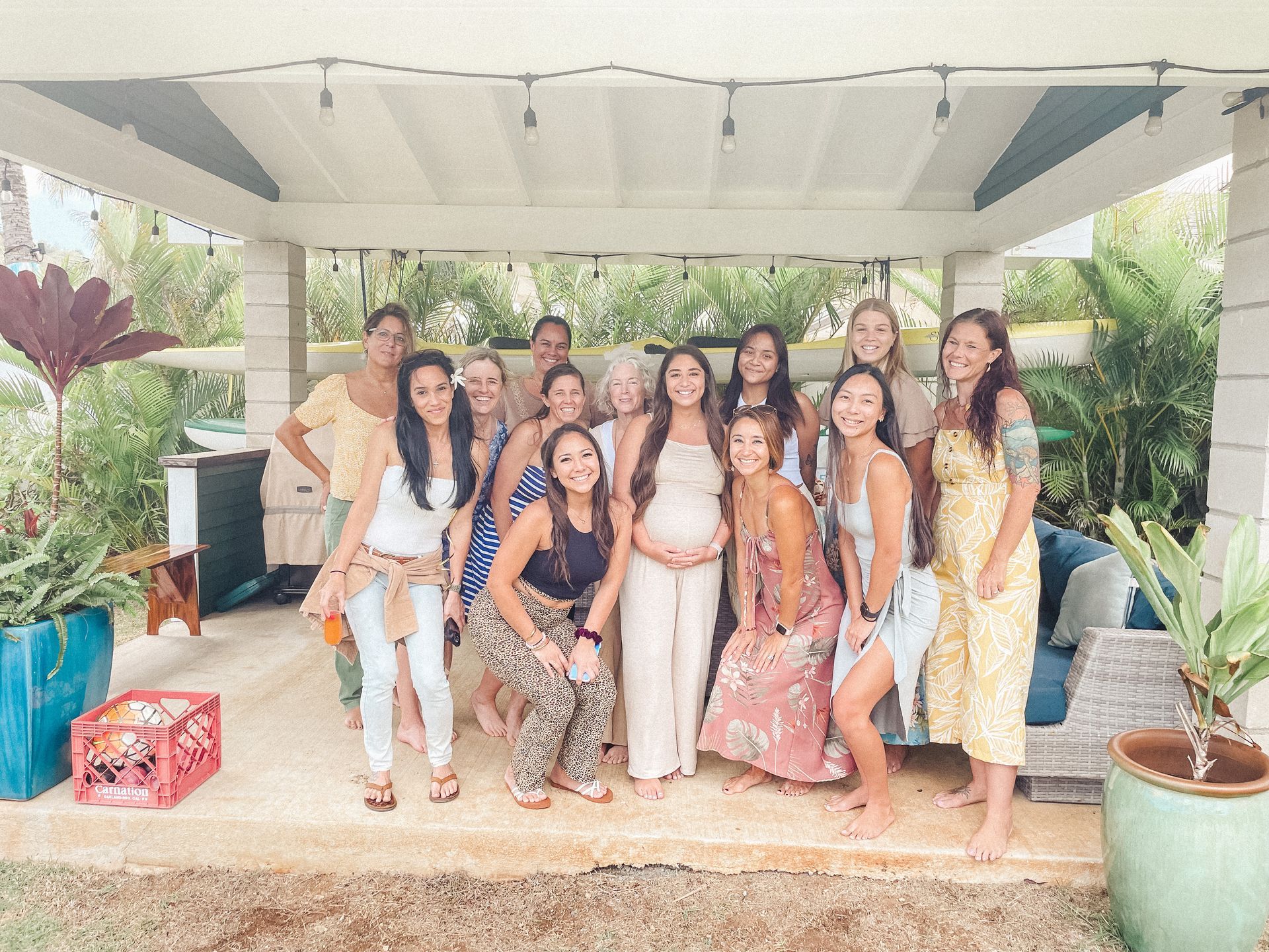 Reis Pediatrics staff enjoying a party outdoors