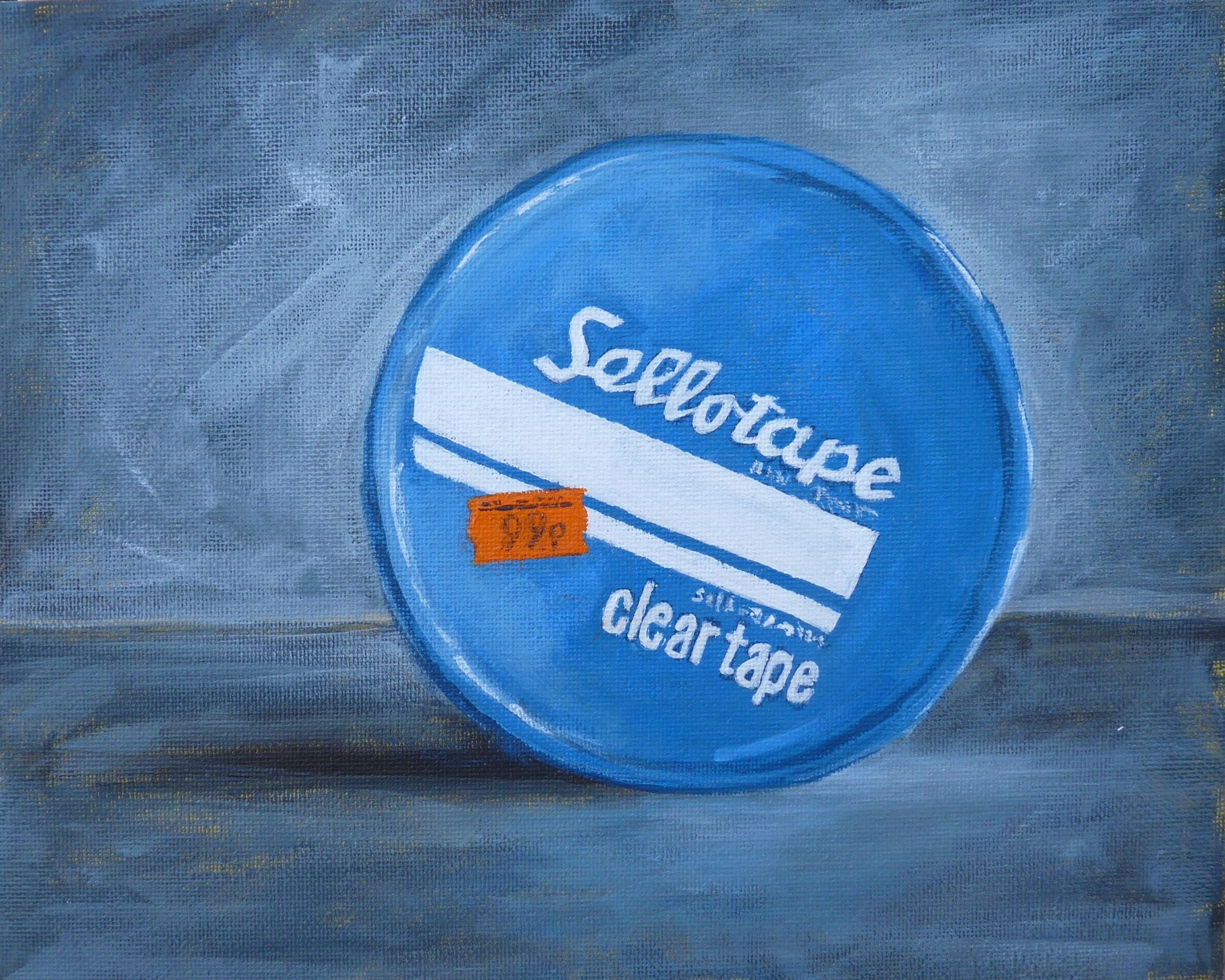 Sellotape Acrylic Painting Vintage Tin