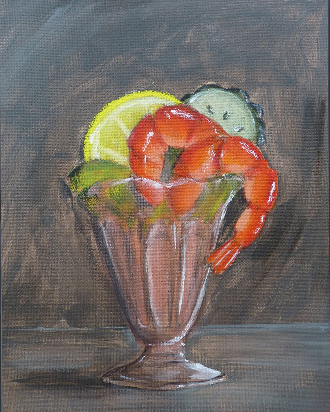 Prawn Cocktail Shrimp Cocktail painting print Clare Dales