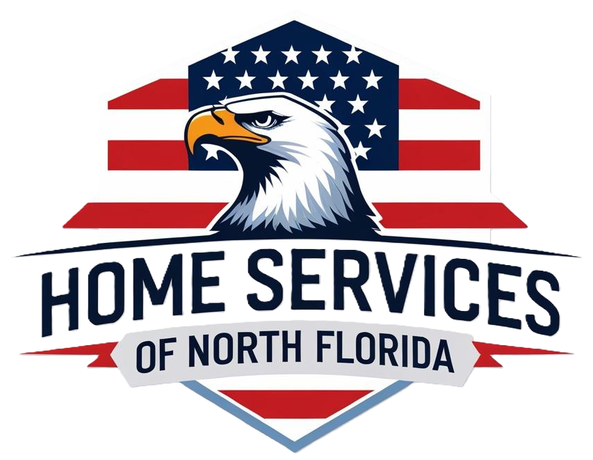 A logo for home services of north florida , a company that provides home services in north florida.