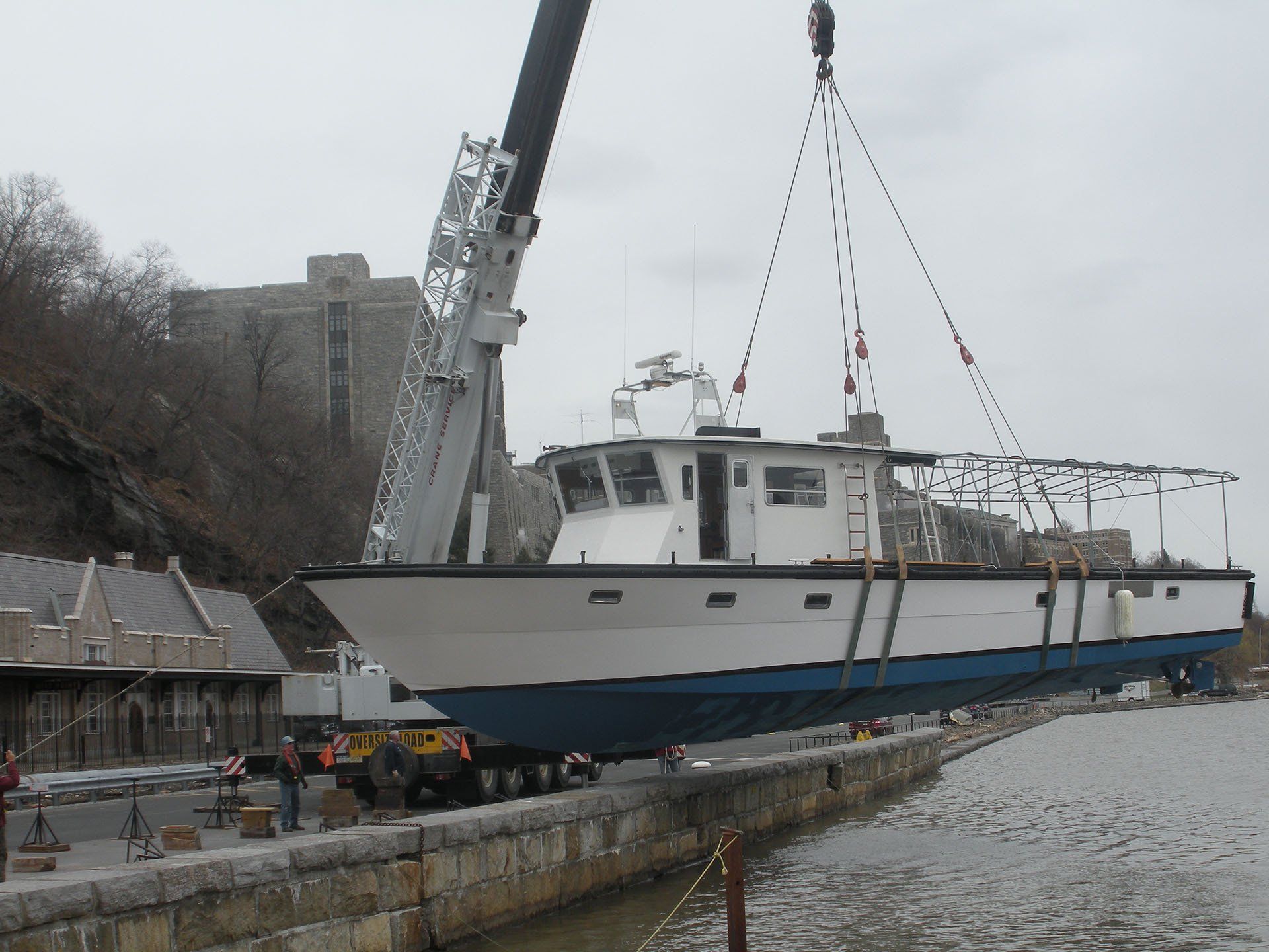 Lifting a Boat — Nanuet, NY — Olori Crane Service, Inc.