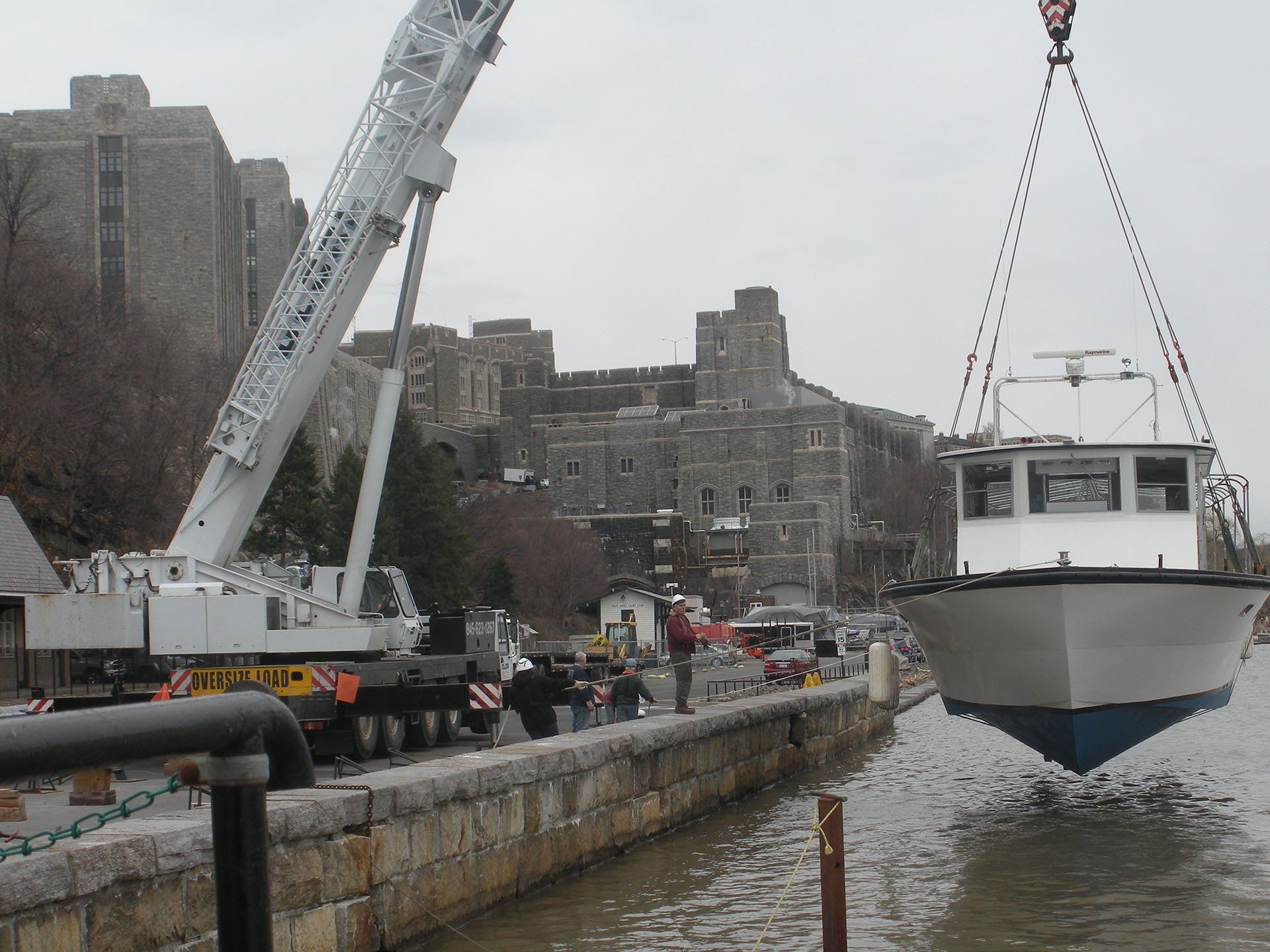 Boat Placed on Water — Nanuet, NY — Olori Crane Service, Inc.