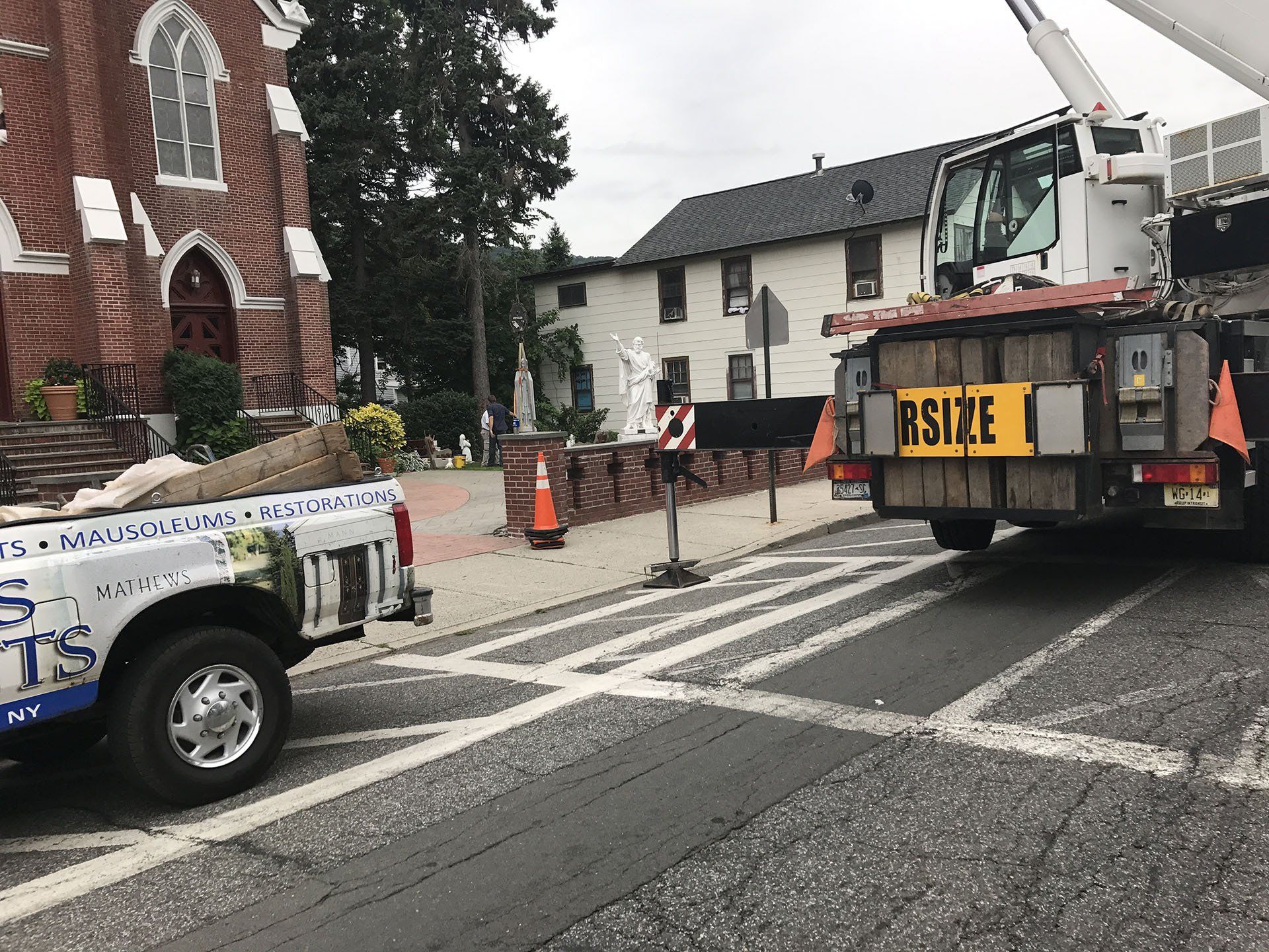 Moving Statue Using Crane — Nanuet, NY — Olori Crane Service, Inc.
