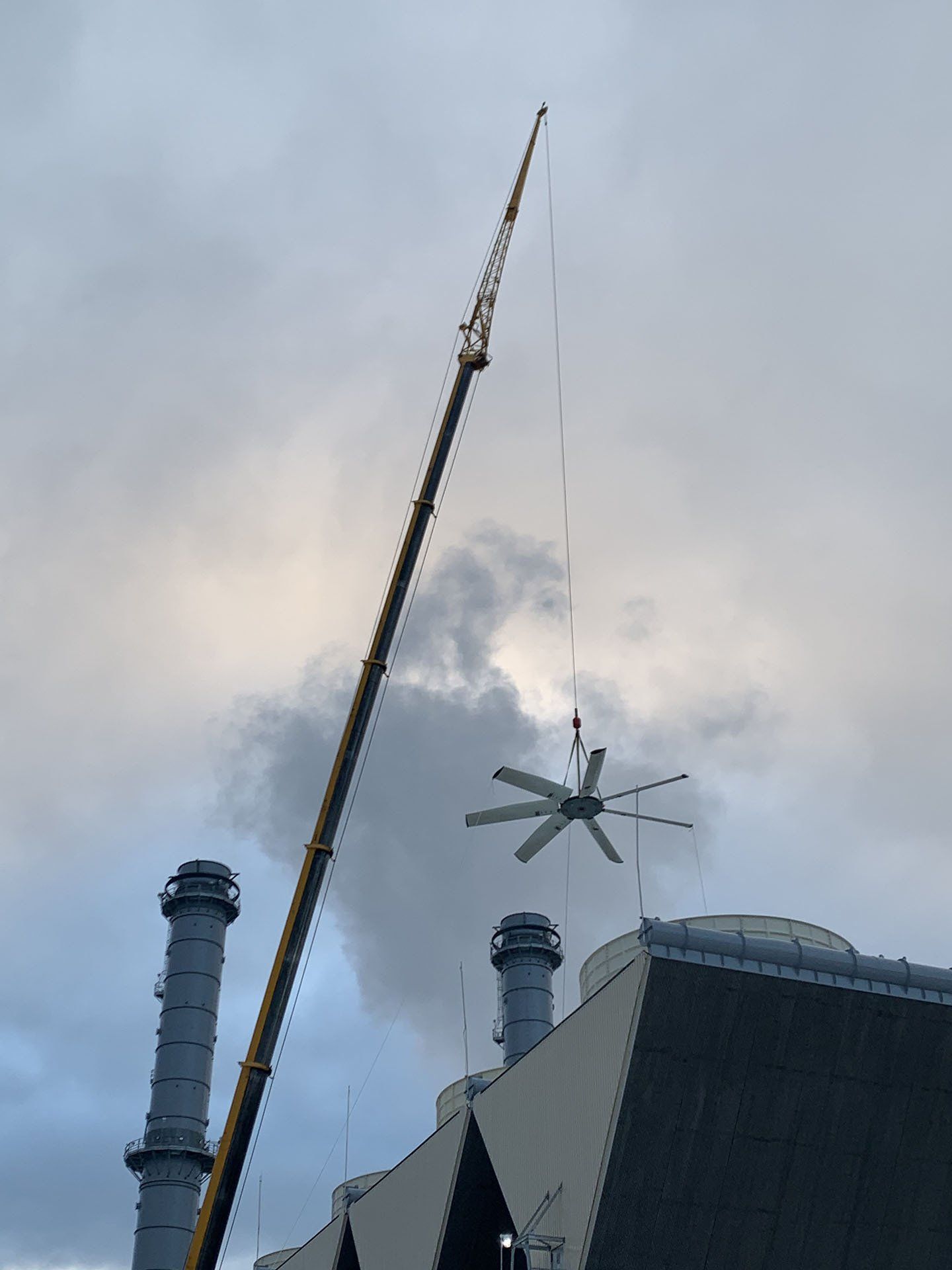 Lifiting Exhaust Fan — Nanuet, NY — Olori Crane Service, Inc.