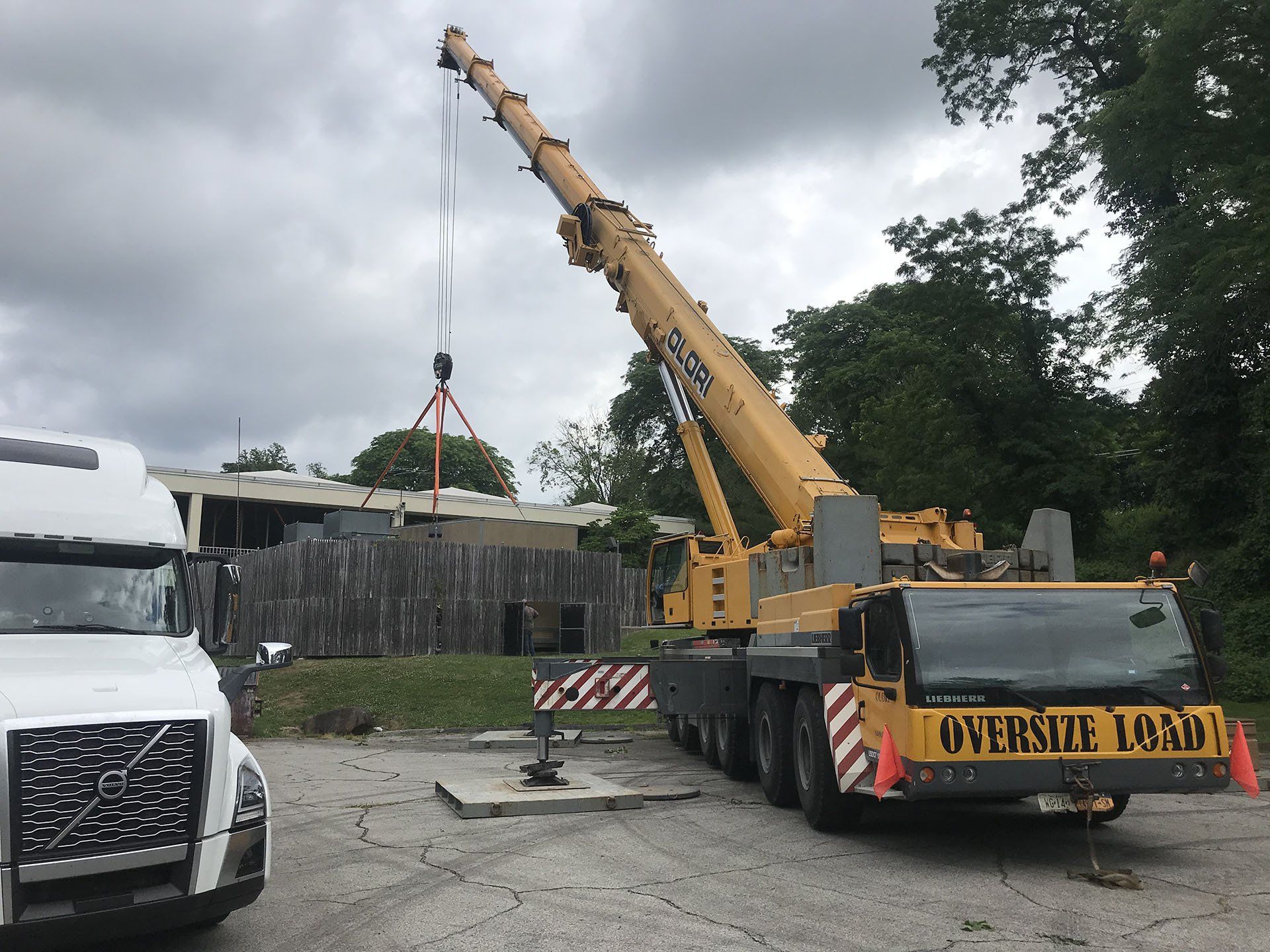 Crane Lifting Construction Materials — Nanuet, NY — Olori Crane Service, Inc.