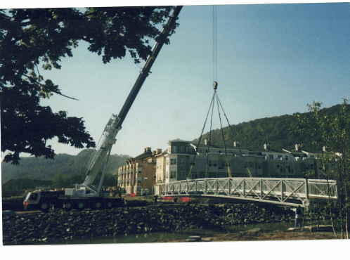 Crane Lifting Pre-Built Bridge — Nanuet, NY — Olori Crane Service, Inc.