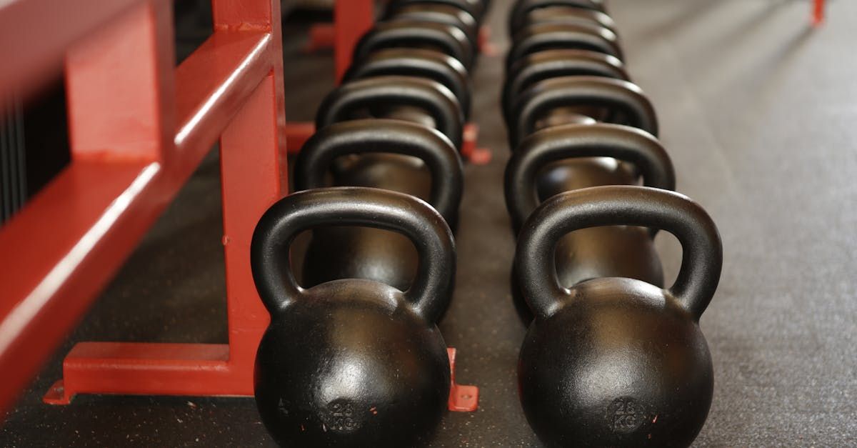 Weight rack and kettlebells in the studio