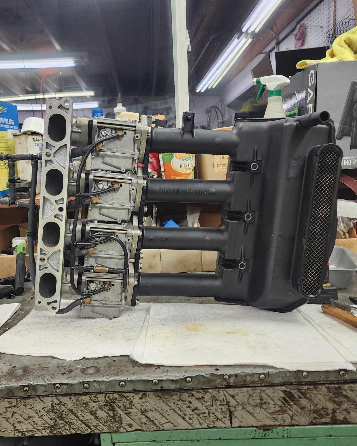 A large piece of metal is sitting on top of a table.