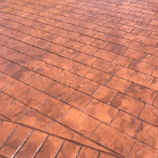 Terracotta / Burnt Orange Patterned Concrete Driveway | Bristol Driveways