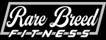 White text "Rare Breed FITNESS" inside a gray framed black rectangle.