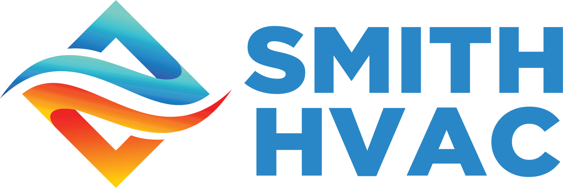 Smith HVAC logo with a blue and orange diamond and company name in blue text.