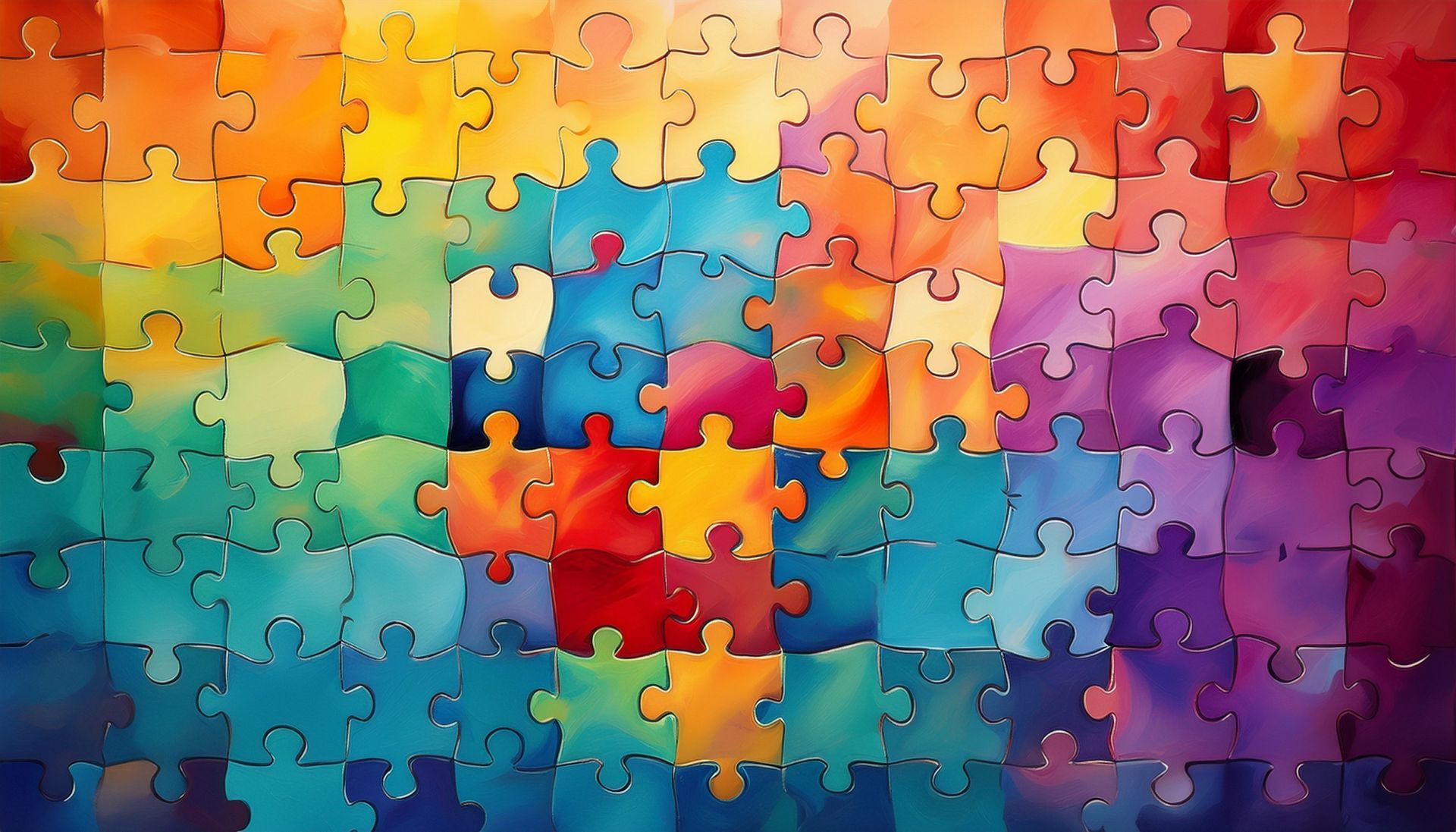 rainbow colored puzzle