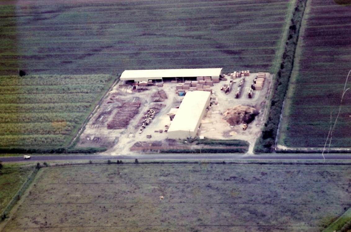 An Aerial View of B & B Timbers Yard in 1994 in the Middle of a Field — B & B Timbers Ballina In West Ballina, NSW