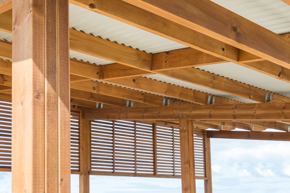 A Close Up of a Wooden Structure With a Roof — B & B Timbers Ballina In West Ballina, NSW