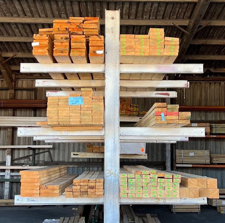 A Warehouse Filled With Lots of Wooden Boards on Shelves — B & B Timbers Ballina In West Ballina, NSW