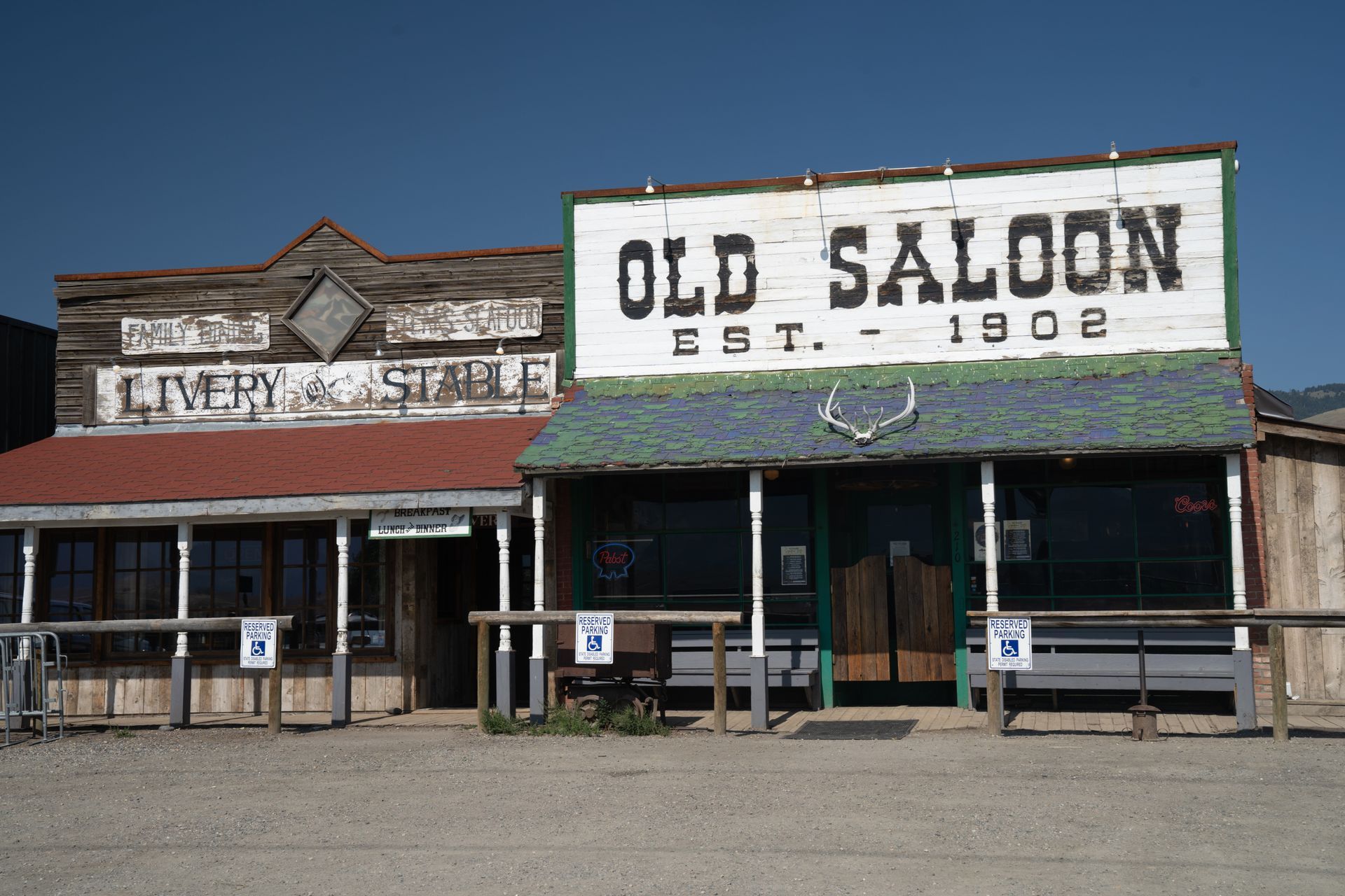 An old saloon with a sign that says old saloon
