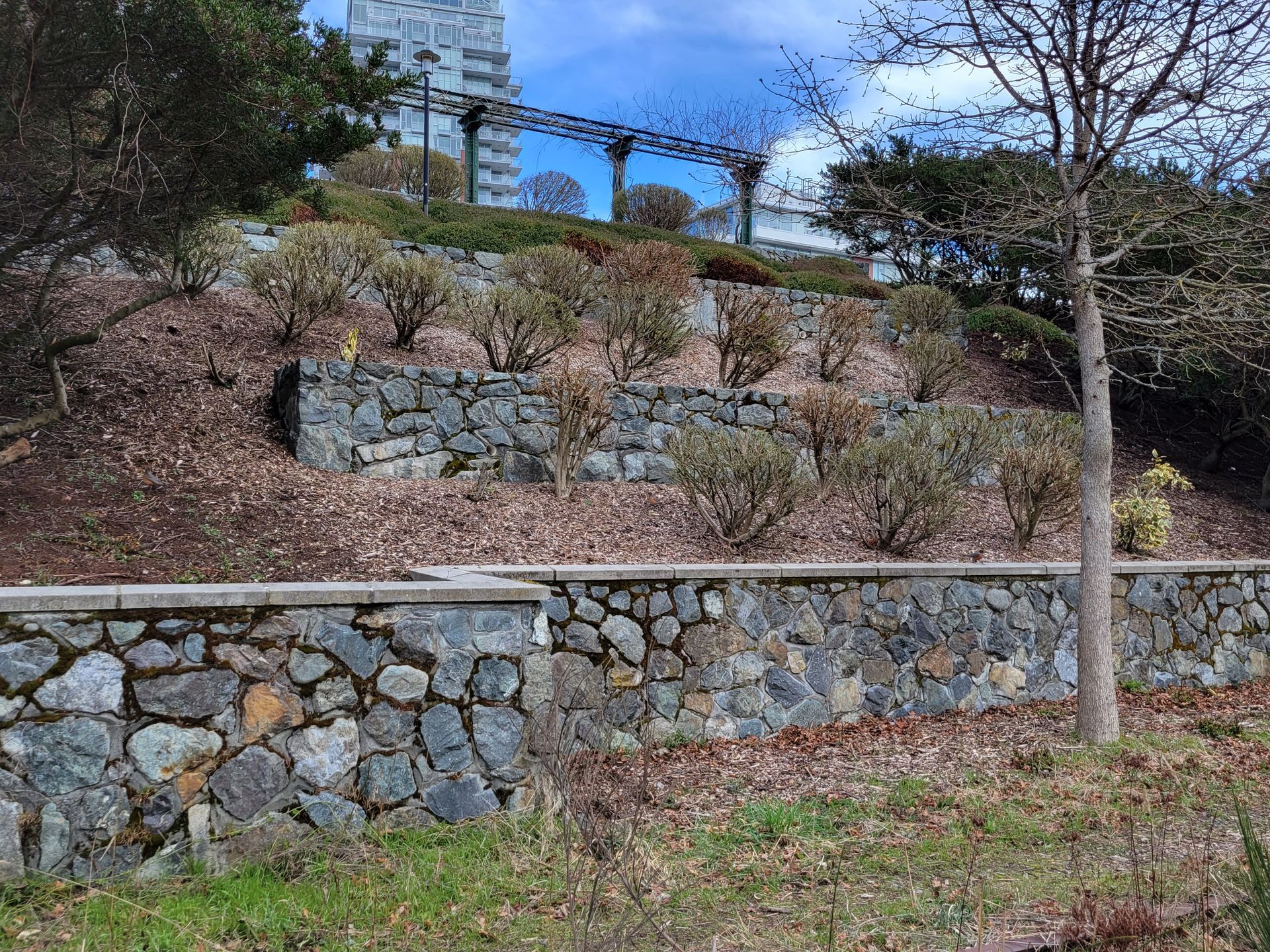 Victoria Retaining Walls tiered stone wall