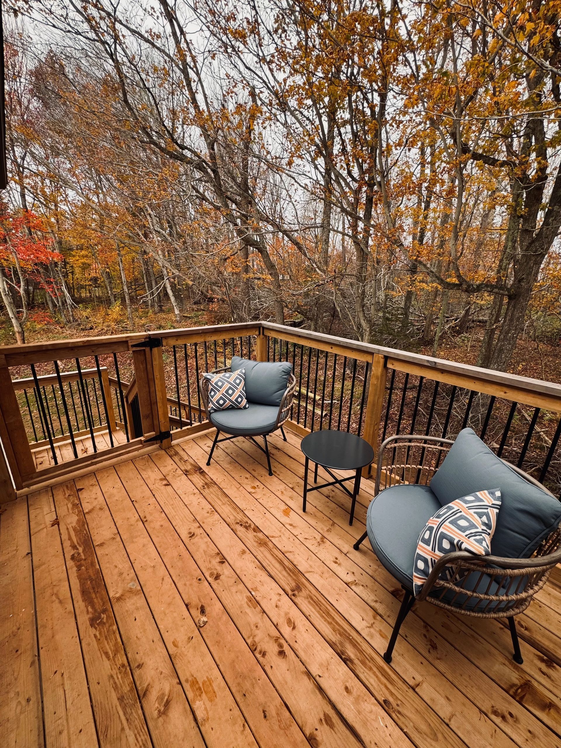 Beautiful raised backyard deck