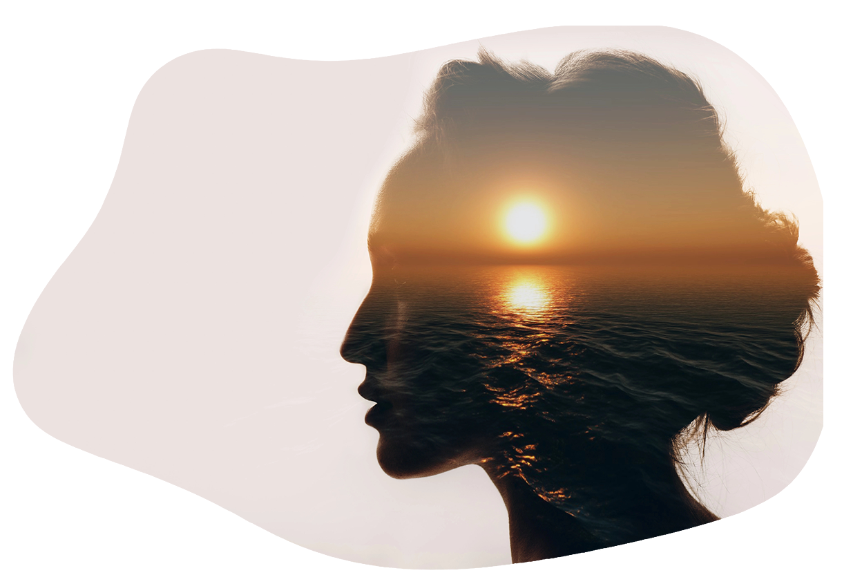 Un uomo siede davanti a una tastiera con le mani alzate, circondato da note musicali dorate che fluttuano in un'ambientazione scura e suggestiva.