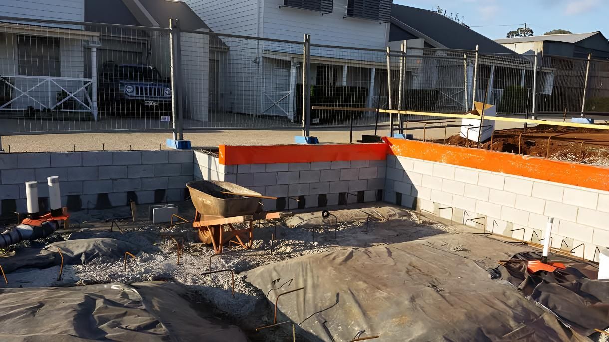 Under Construction Building With a Termite Barrier — Keiran Mortimer Pest Control in Oakey, QLD