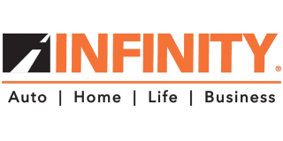 The logo for infinity auto home life business