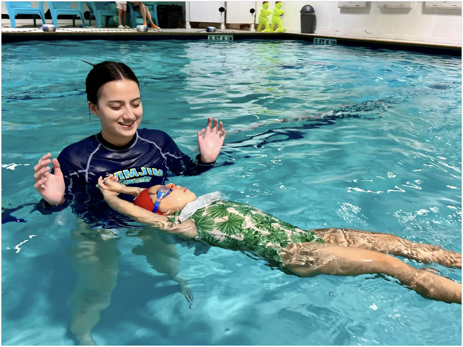 Students in this class will focus on gaining muscle control and improving core strength for proper arm extension and kicking. These skills will help in the development of elementary backstroke and early freestyle/safety crawl.