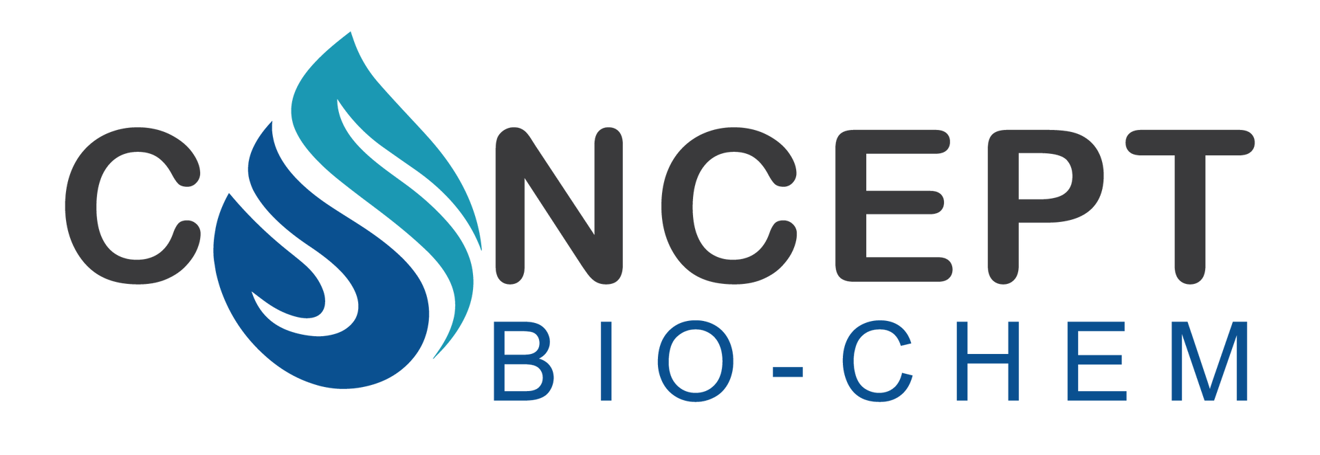 Logo of Concept Bio-Chem. Features a stylized blue water droplet with 