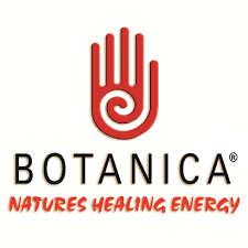 Het logo voor botanica natures healing energy toont een hand met een werveling eromheen.