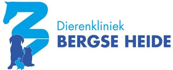 A blue logo for dierenkliniek bergse heide