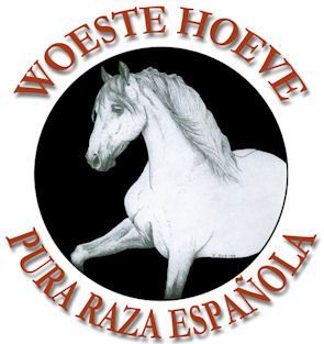 Een logo voor woeste hoeve puur Spaans ras